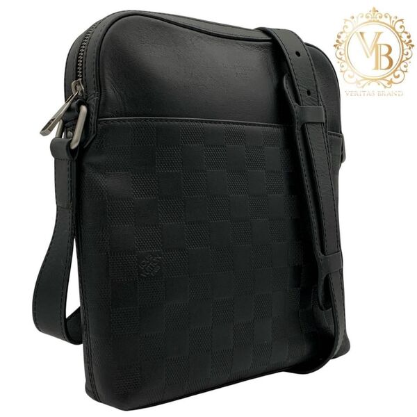 【極美品】ルイヴィトン LOUIS VUITTON ダミエアンフィニ ディストリクト ショルダーバッグ ブラック 黒 メンズ