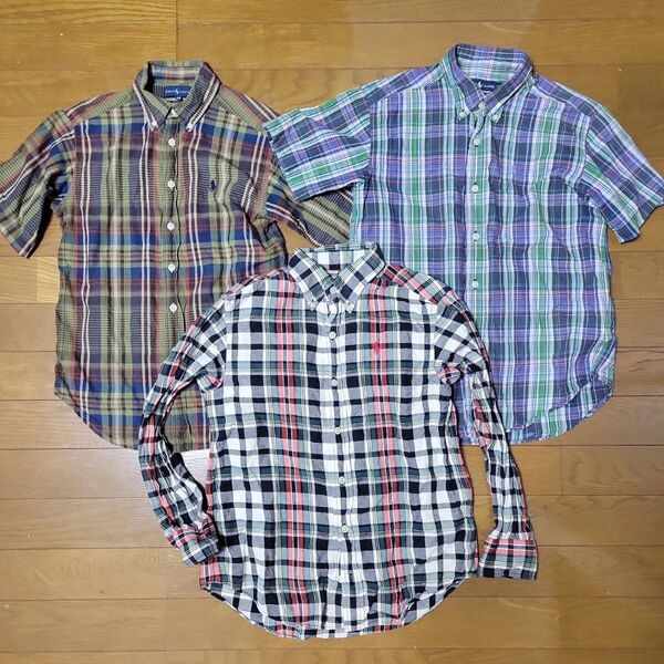 半袖シャツ ボタンダウン ラルフローレン チェック チェック柄 半袖 長袖 シャツ Ralph Lauren コットン 男の子