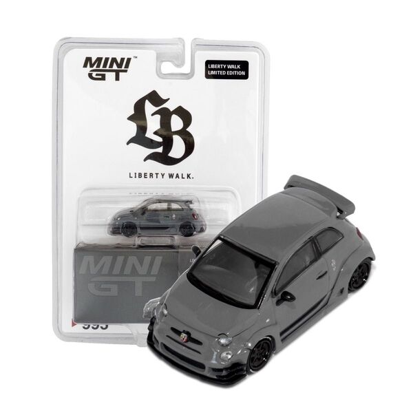 特注ブリスター仕様 MINI GT 1/64 アバルト LB-WORKS x Abas Works Abarth 595 Grey