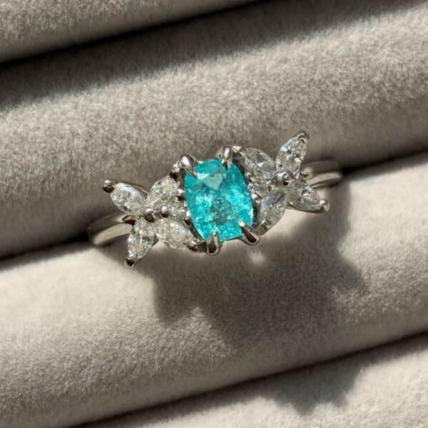 パライバトルマリン 0.314ct プラチナ リング ダイヤモンド 0.4ct ソーティング付き