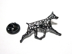 【ラペルピン★ピンズ】ドーベルマン　犬　ドッグ　ブラック　pin-0279
