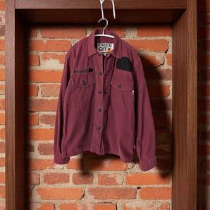 FREE CITY フリーシティ ワーク ミリタリー シャツ ジャケット えんじ