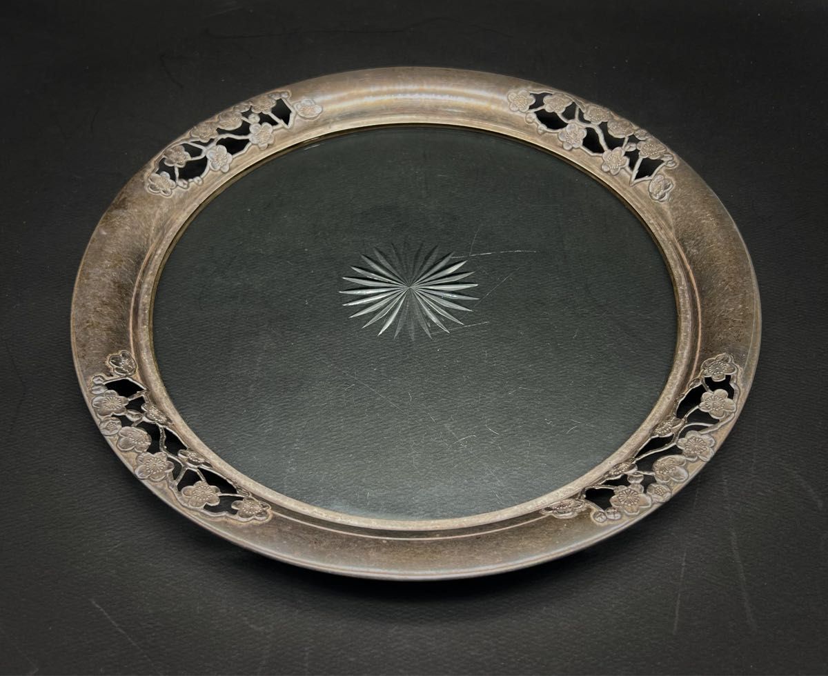 アンティーク銀製皿 プレート 菓子鉢 アンティーク 菓子盆 STERLING 950 置物 時代物