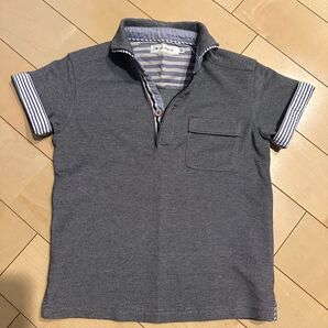 キッズ 半袖ポロシャツ グレー 120 130 TK