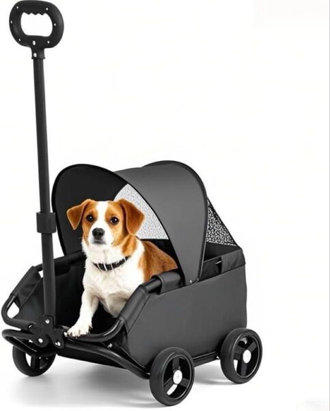 ペット用ベビーカー 折りたたみ式 猫犬用 64cm 耐荷重15kg 小型中型猫犬 ペットカート 折りたたみ