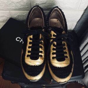 シャネル chanel 14万 スニーカー ツイード フラット シューズ