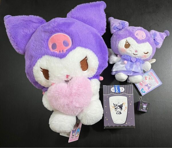 クロミ ももいろハートドール BIGぬいぐるみ ふんわりリボンエンジェルドール 一番くじグラス キューブマスコット sanrio
