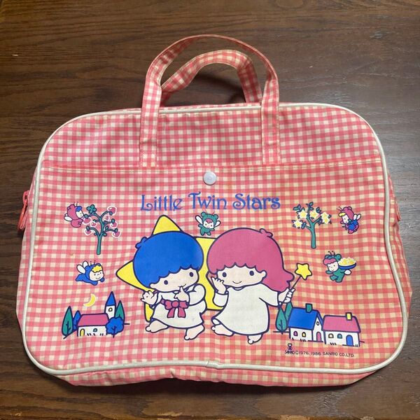 昭和レトロ サンリオ リトルツインスターズ バッグ 当時物 手提げ Sanrio お稽古バッグ