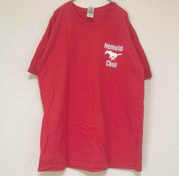 ギルダン 古着 Tシャツ ロゴ ワンポイント L 赤 usa used アメリカ 半袖 半袖Tシャツ 両面プリント アメリカ輸入