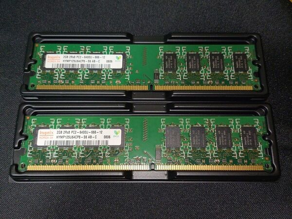 Hynix DDR2 PC2-6400U 2GB 2枚セット デスクトップ用メモリ①