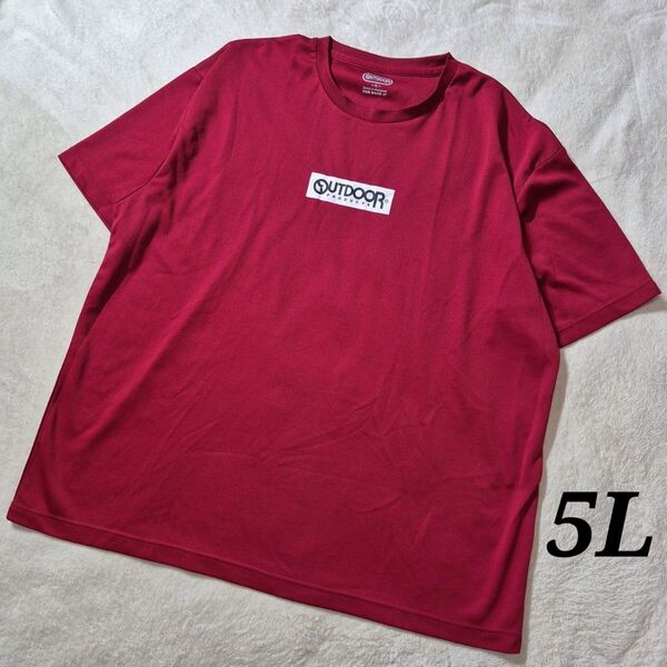 【大きいサイズ】OUTDOOR PRODUCTS アウトドアプロダクツ半袖 Tシャツ ロゴプリント 赤 メンズ トップス 5L