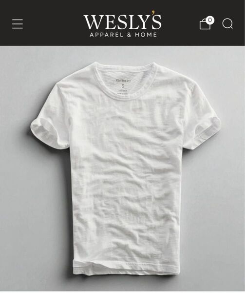 WESLY'S ヴィンテージフィットTシャツ ホワイト