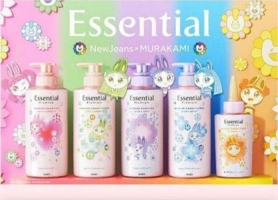 エッセンシャルプレミアムバリア シルキースムースシャンプー&トリートメント花王 ニュージーンズ 村上隆デザイン フローラルリュクス