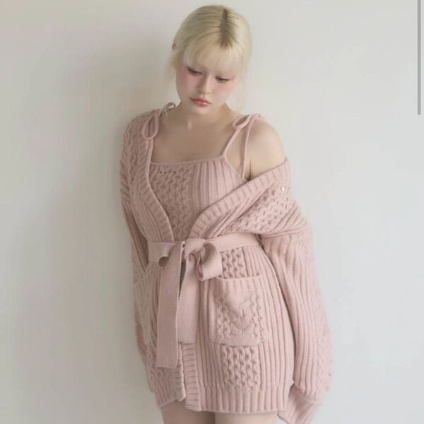 andmary Hug knit camisole pants set up