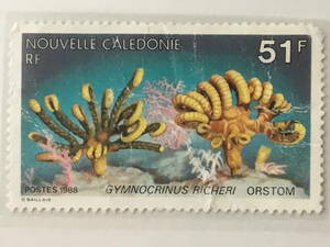 切手：海・水辺の生物／ニューカレドニア、ロワイヨテ諸島（フランスの海外領土）＊イソギンチャク＊１９８８年＊
