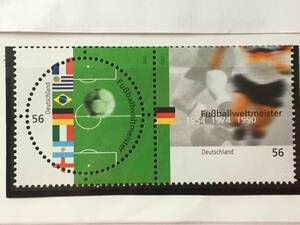 切手：スポーツ・W杯・国旗／ドイツ連邦共和国（東ドイツ）＊ワールドカップ＊サッカー＊２００２年＊円形切手