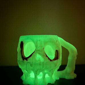 3Dプリント―蓄光スカルカップホルダー+370mlステンレスタンブラーセット