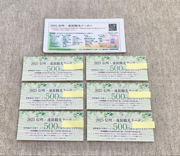 6枚セット 2025信州・速旅観光クーポン