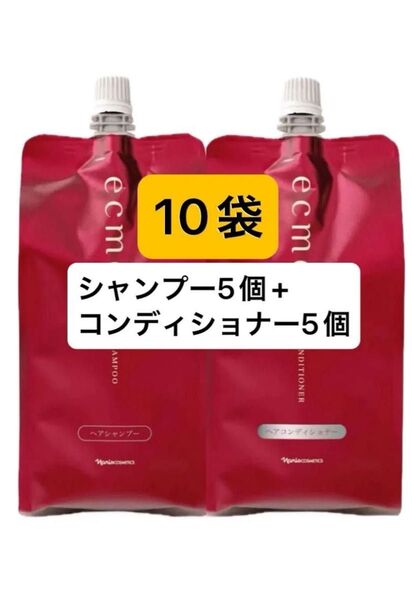 ナリス化粧品 エクメール ★シャンプー+コンディショナー★詰め替え 10袋セット