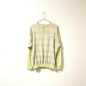 *BURBERRS Burberry * men's check pattern switch long sleeve pull over cut and sewn long T size LL