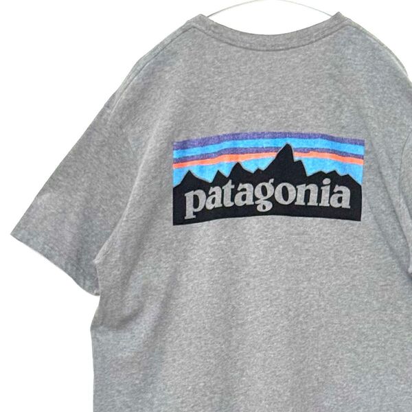 patagonia★パタゴニア P-6 ロゴ オーガニックコットン Tシャツ グレー L