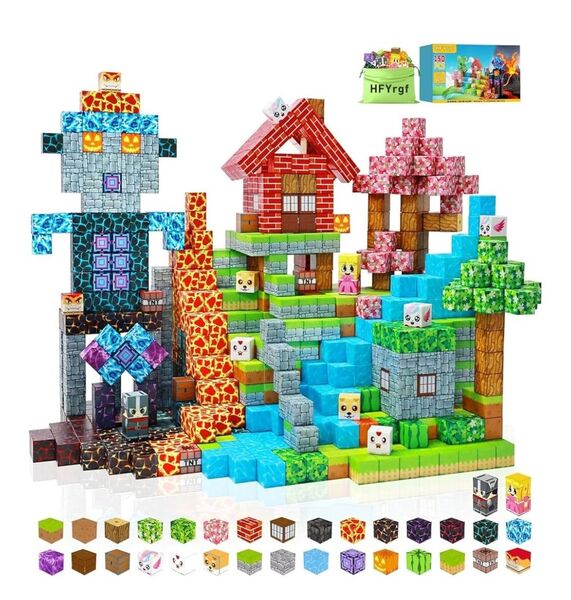 マグネットブロック 積み木セット マグネットパズル 磁石おもちゃ 知育玩具 玩具 マイクラ マインクラフト