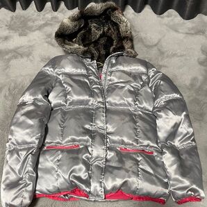 Tommy Hilfiger ダウンジャケット シルバー ピンク ファー