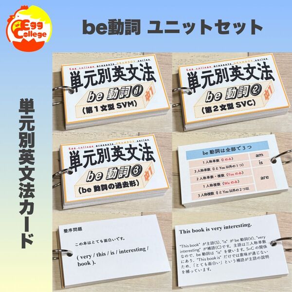 【be動詞】単元別英文法カード 中学生 テスト 復習 予習 試験 参考書 英単語 中学英語 検定 暗記カード 単語カード