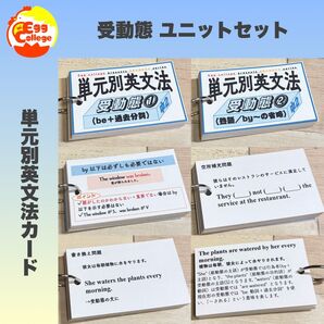 【受動態】単元別英文法カード 中学生 テスト 復習 予習 試験 参考書 英単語 中学英語 検定 暗記カード 単語カード