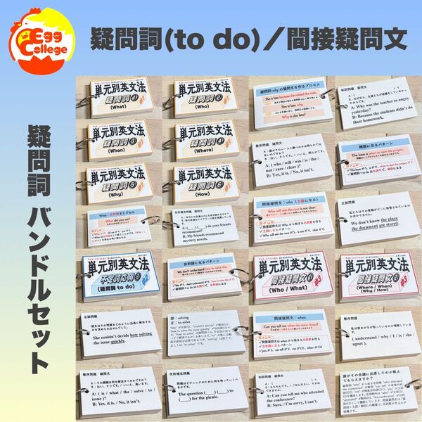 【疑問詞+間接疑問文】単元別英文法カード 中学生 テスト 復習 予習 試験 参考書 英単語 中学英語 検定 暗記カード 単語カード