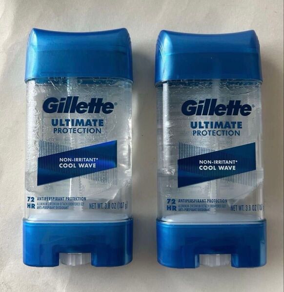 Gillette ジレット メンズ デオドラント 制汗剤107g x 2個 アメリカ 72時間持続 クールウェーブ クリア ジェル
