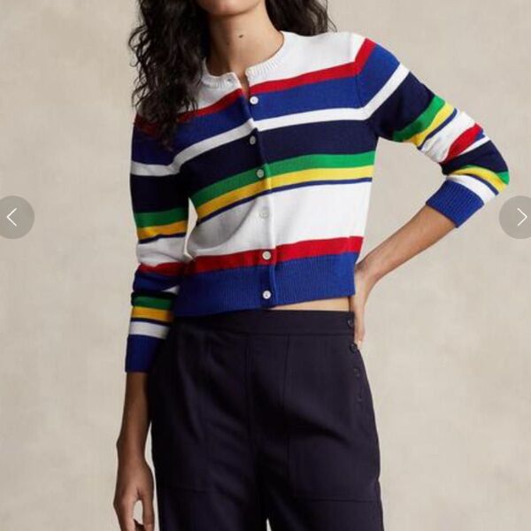 復刻・現行 ポロラルフローレン ストライプ コットンカーディガン ボーダー マルチカラー POLO RALPH LAUREN