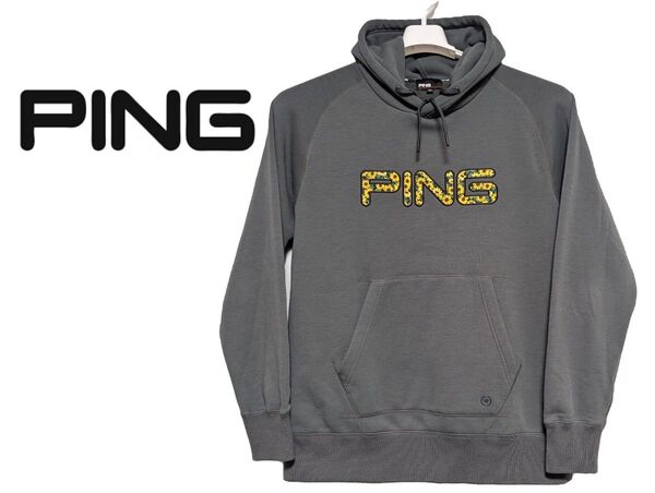 PING ピン 裏フリース スウェット パーカー グレー 花柄 LL ゴルフ