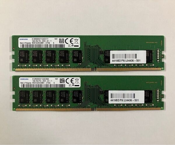 SAMSUNG DDR4 2666 ECC Unbuffered 16GBx2枚(計32GB) M391A2K43BB1