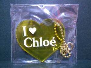 :【新品】 クロエ ジュース ハート キーホルダー イエロー 黄色 ストラップ チャーム I LOVE Chloe アイラブ juice 梅田阪急百貨店 2006年