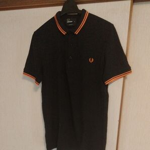 FRED PERRY フレッドペリー ポロシャツ ブラック オレンジ メンズ