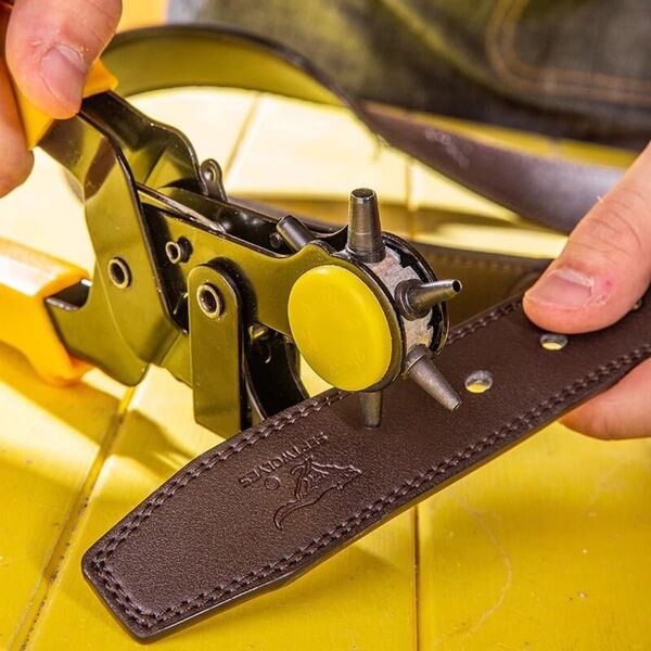 ベルト穴あけパンチ 工具 穴あけポンチ 6段階調整式 レザー用 革細工 ハンドツール 手動式 サイズ変更