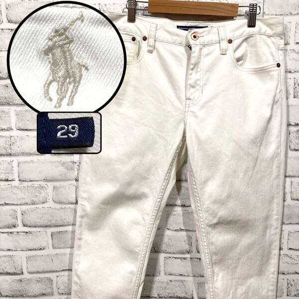 Ralph Lauren SPORT ラルフローレン 白デニムパンツ W29 レディース 1884 ジーンズ