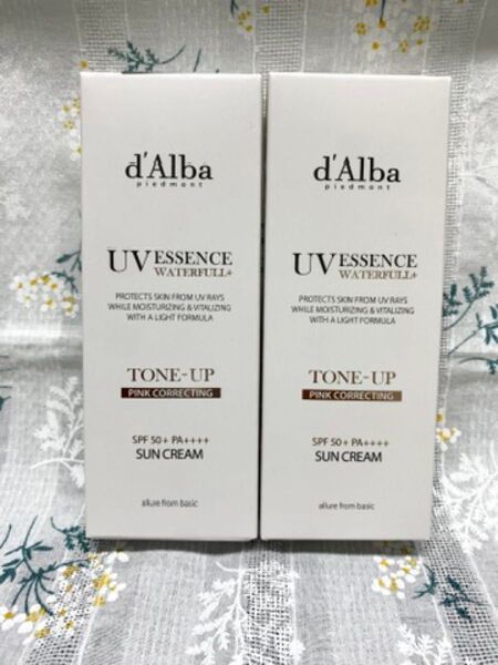 【新品】d'Alba ダルバ ウォータフルトーンアップ サンクリーム ピンク 日焼け止め 2本セット