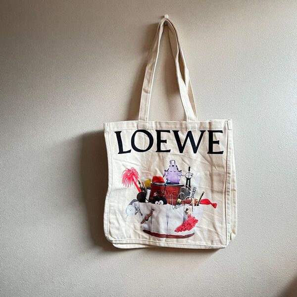 新品 ロエベ LOEWE ノベルティ バッグ トートバッグ エコバッグ クラブテッドワールド展 キャンパストートバッグ