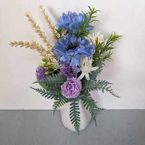 U-8 仏花*お供え花(一束)青紫の造花アレンジメント花束 *小さいサイズ*