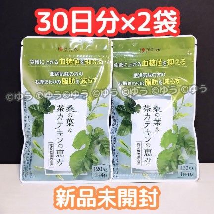 桑の葉&茶カテキンの恵み【30日分×2袋 】和漢の森 15時発送 機能性表示食品