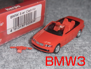 1/87 BMW 3シリーズ カブリオレ レッド ヘルパ