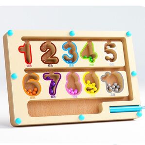 数字 カラフル 磁石 ビーズ おもちゃ 知育玩具 マグネット モンテッソーリ 迷路