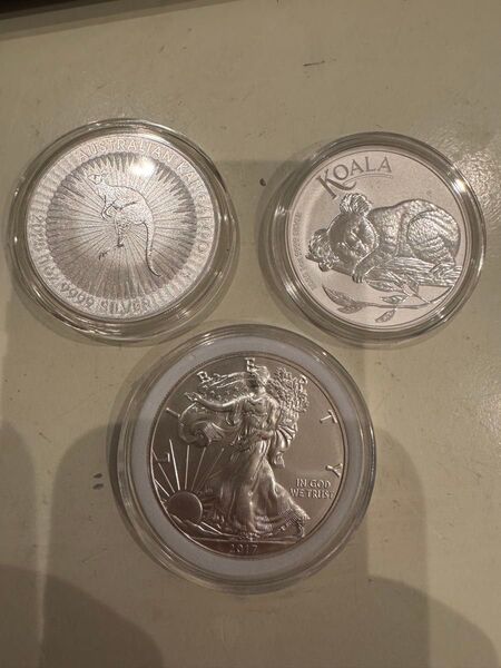 1oz 純銀製 3枚セット 31,1g×3 コアラ カンガルー リバティー 93.3g