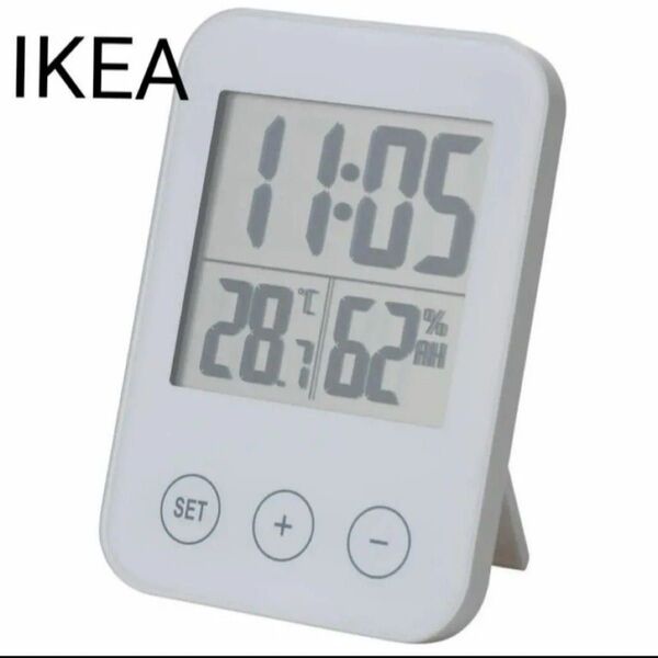 イケア IKEA SLTTIS スロッティス 時計 湿度計/温度計付き ホワイト 1個
