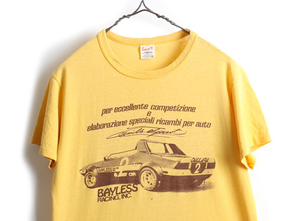 正規品販売! 70´s モーターカーパターン トップス(Tシャツ コットン