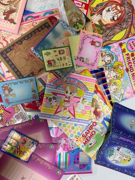 大量 平成10年~14年頃 りぼんの付録 未使用 まとめて ノート 便箋 ポストカード 他 シール カード りぼん ふろく