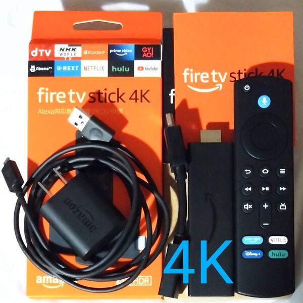 美品 箱説明書付き Amazon ファイヤースティック 4K 互換リモコン付属 Fire TV Stick