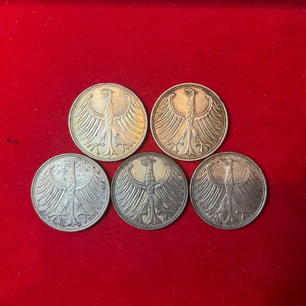 ドイツ 5マルク 銀貨 5枚 古銭 外貨 外国コイン